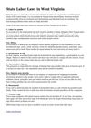 State Labor Laws in West Virginia
