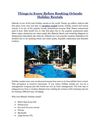 Things to Know Before Booking Orlando Holiday Rentals