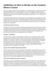 Guidelines on How to Select the Very best Divorce Lawyer