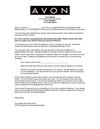Avon cavassing letter