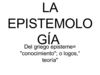 la epistemologia
