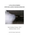La pollution automobile - Effets sur la santé et moyens de réduction