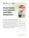 Home Equity Loan Interest and Other Deductions