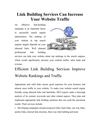 Link Building Services Can Increase Your Website Traffic