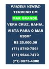 VENDO TERRENO EM MAR GRANDE