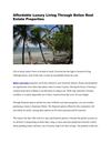 Affordable Luxury Living Through Belize Real Estate Properties