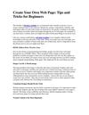 Create Your Own Web Page: Tips and Tricks for Beginners