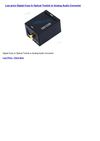 Categories - Digital Coax & Optical Toslink to Analog Audio Converter