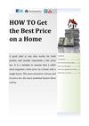 HOW TO Get the Best Price on a Home