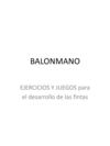BALONMANO - Ejercicios y juegos para el desarrollo de las fintas