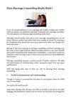 Does Marriage Counselling Really Work?