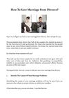 How To Save Marriage from Divorce?