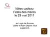 Fêtes des mères cadeaux