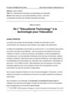 De l' "Educational Technology" a la technologie éducative 