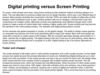 Digital printing versus Screen Printing