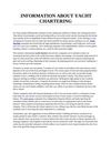 Information about Yacht Chartering