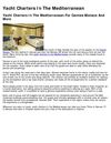 Yacht Charters In The Mediterranean