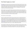 Why Website Templates are so Useful
