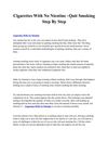 Cigarettes With No Nicotine - Quit Smoking Step By Step
