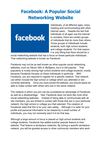 Facebook - A Popular Social Networking Website
