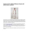 Fashion for 2011 Matthew Williamson Dazzles with Bridal Fashion Collection