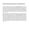 Benefits of Blog Commenting Service: let blurbpoint show it