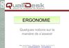Qualidesk : Notions d'ergonomie, ou la meilleure façon de s'asseoir. L'ergonomie du siège