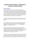 Benefits Of Stop Smoking - Finding Be Of Assistance to Quit Smoking