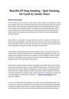 Benefits Of Stop Smoking - Quit Smoking for Good by Smoke Deter