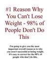 #1 Reason Why You Can't Lose Weight - 98% of People Don't Do This
