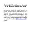 Fashion 2011 Trend: Beyonce Knowles in ‘W’ Magazine Music & Style Issue
