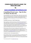 Consolidate Private Loans