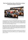 Why You Should Save Money With Movies Online Instead Of Going To Cinemas?