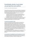 Posibilidades desde el aula desde una perspectiva socio política (Matemáticas)
