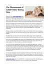 The Phenomenon of Adult Online Dating Sites