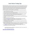 Stock Market Trading Tips