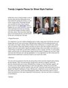 Trendy Lingerie Pieces for Street Style Fashion