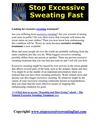 Fast Excessive Sweating Treatment