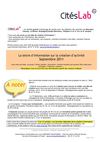 Lettre d'information création d'entreprise, CitésLab Sept. 2011