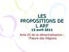 LES PROPOSITIONS DE L'ASSOCIATION DES REGIONS DE FRANCE