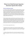 Where Can I Find Electronic Cigarettes - Electronic Cigarette Re-Evaluate