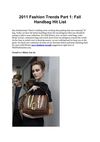 2011 Fashion Trends Part 1: Fall Handbag Hit List