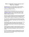 What is Leadership Training and how can it Help Your Company?