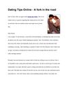 Dating Tips Online - A fork in the road