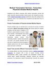 Medical Transcription Services - Transcribes Physician-dictated Medical Reports