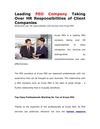 Leading PEO Company Taking Over HR Responsibilities of Client Companies