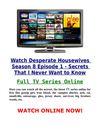 Watch Desperate Housewives 8x1 Season 8 Episode 1 s08e01 Secrets That I Never Want to Know