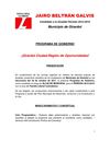 PLAN DE GOBIERNO JAIRO BELTRAN GALVIS 