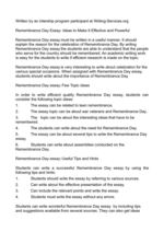 Remembrance Day Essay