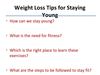 Weight Loss Tips for Staying Young
